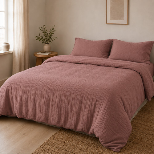 Terracotta muslin cotton - terracotta, super