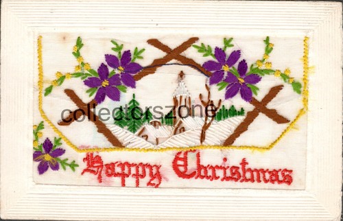 Ww1 silk postcard happy - postcard,