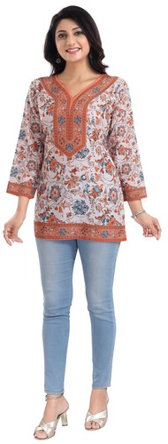 Women floral kurti - floral, top