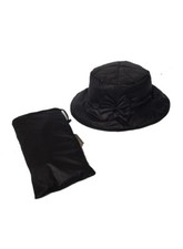 Rain Hat Bucket Adjustable Black Wide Brim Bow