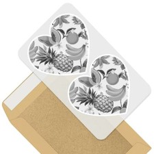 2 x Heart Stickers 10 cm - BW