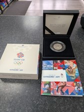 2021 Team GB 50p coin SILVER PROOF colour in case Tokyo Olympics COA