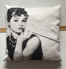 Audrey Hepburn Breakfast at Tiffany's Square Filled Cushion 43 x 43 cm