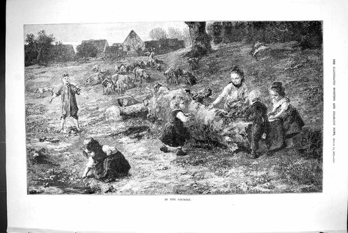Old antique print 1883 - old,