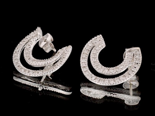 Pair 9ct white gold - of,