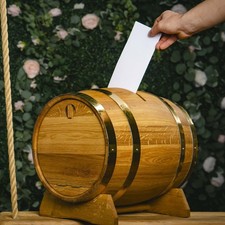 Oak wedding barrel post - post, box