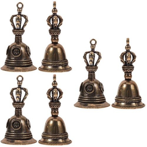 6pcs vintage metal bell charms - vintage,