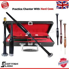 Highland Bagpipe Practice Chanter With Free Carrying Case & 2 Chanter Reeds NEW