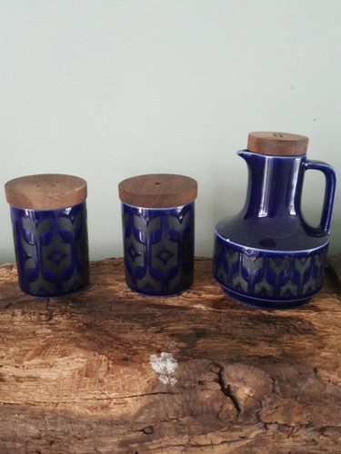 Vintage hornsea blue cruet - vintage,