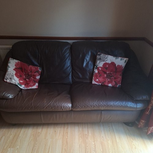 Faux leather sofa - faux, 3/4