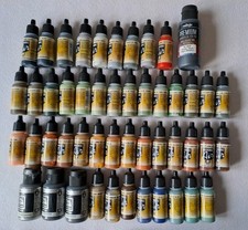 Job lot Vallejo Model Air Colour Paint, Masking Tapes primer and brushes