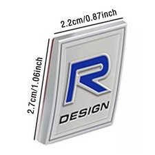 R Design Logo 3D Metal Emblem Badge Rear Car Sticker For Volvo V40 C30 S60 XC60