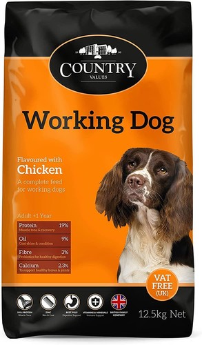 Working dog feed chicken - dog,