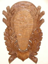 Wooden Base Shield Trophy Wood Carving Mounting Plaque For Roe Deer Horn Antler