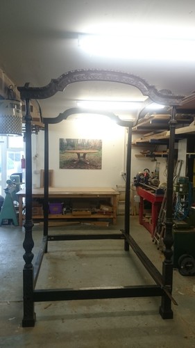 Mahogany four poster - mahogany, bed