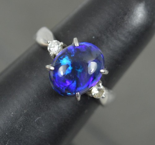 48ct black opal and diamond - black,