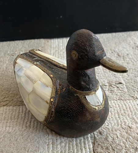 Vintage indian wooden duck - vintage,