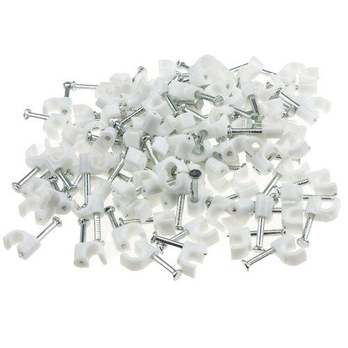 100 round cable clips - 100,