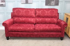 DURESTA, PARKER KNOLL, SOUTHSEA L2 SEATER SOFA IN RED PATTERNED FABRIC
