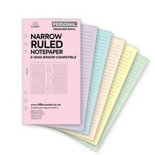 Filofax Personal COMPATIBLE Narrow-ruled lined notepaper organiser refill insert