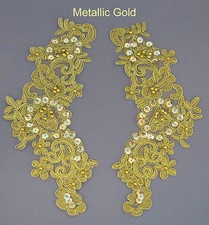 2 Pieces  Extra Large Sequins & Beads Trim Motifs #3