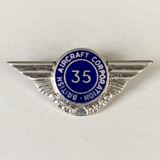 British Aircraft Corporation Silver Badge 35 Year Service Hallmarked Sterling