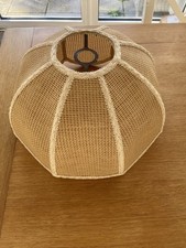 Vintage Rattan Lampshade Light Lamp Shade Braided Beige Cream Retro Boho
