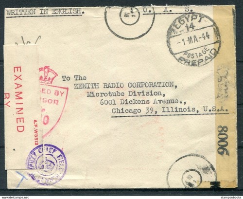 1944 egypt fieldpost - o.a.s.,