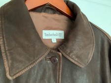 Genuine Vintage Brown Leather Timberland Coat/Jacket Size L Large fits like XL