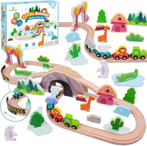 Wooden jungle train set - wooden,
