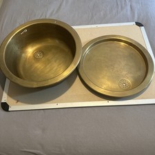 Vintage Brass Round Sink + Drainer