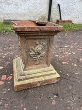 Beautiful Reclaimed Clay Plain Square Thick Beaded Chimney Pot, garden planter