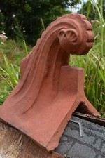 Decorative roof finial 90° angled stone ridge tile copy of Victorian Wave shape