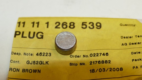 Bmw dowel plug 0mm - bmw, d=12,0mm