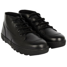 Kangol Boys Leather School Boots Junior Children School Shoes Black Size 3 4 5 6