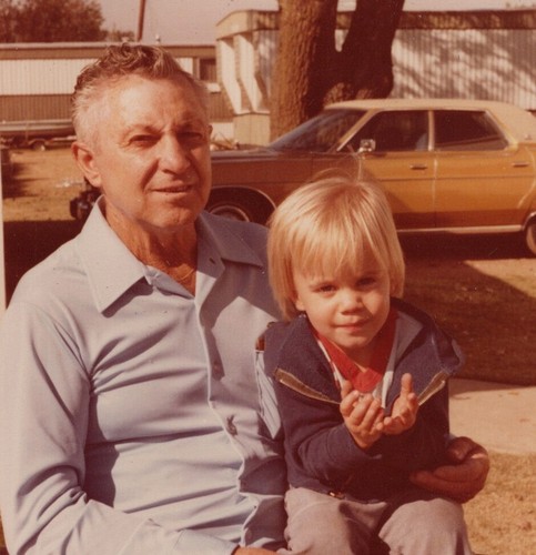 Grandfather holding boy - holding,