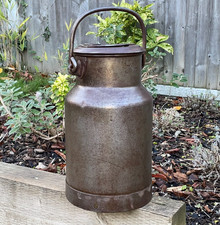 Vintage Rare Small 2.6 Gallon Milk Churn & Lid With Handle Garden Planter