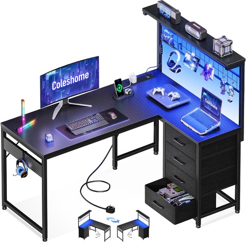 Shaped gaming desk led - desk,