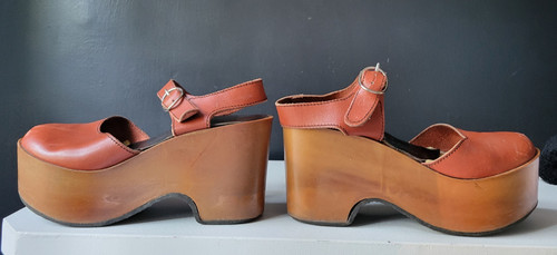 Vintage brown genuine - vintage, 70's