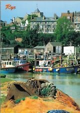 Fishing Boats and Nets, Rye : Vintage Postcard.
