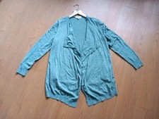 Next Duck Egg Blue Merino Wool Blend Long Sleeve Floaty Waterfall Cardigan UK 12