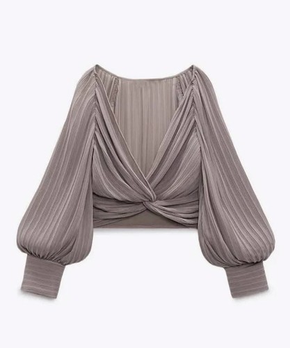 Pleated chiffon soft - soft, grey