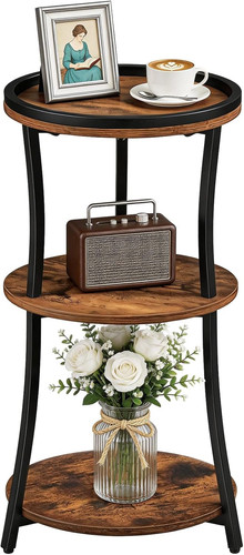 Round side table - side, 3-tier