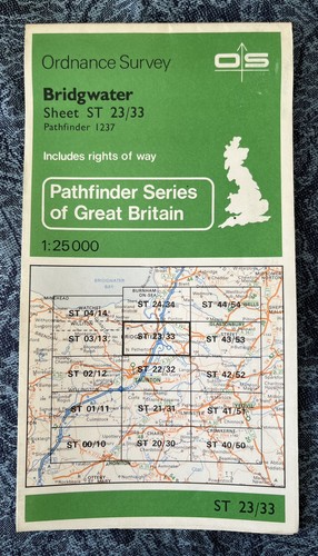 Vintage pathfinder map - os, 1237
