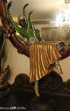 ORIGINAL HEAVY Art Deco  Bronze Female Figurine Statue 20.5" TALL
