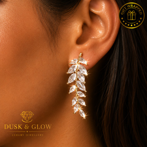 Stunning leaf drop earrings - drop,