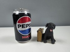 Leonardo Collection Black Labrador Puppy With Suitcase - 7 cm Tall