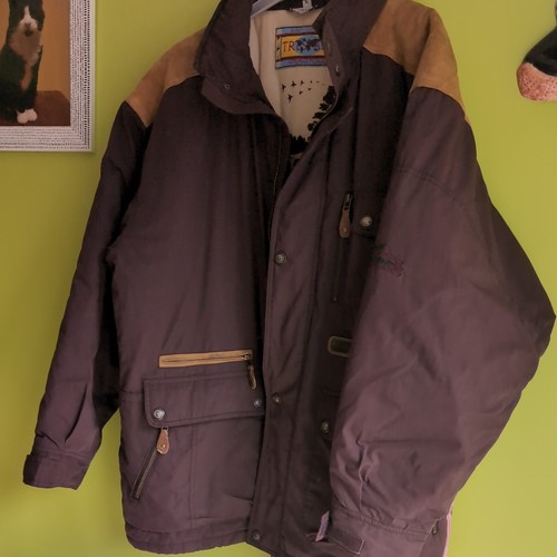 Mans padded winter coat brown - padded,