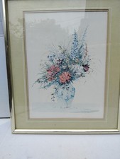 St Michael “ Country Garden Flowers “ by Leslie Wainwright, Metal Frame, 33x39cm