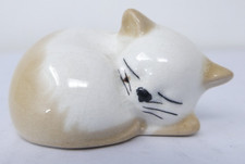 Sleeping Cat Ceramic Figure
